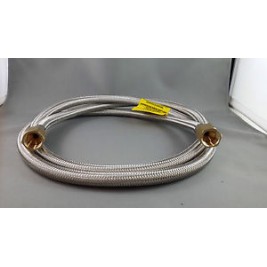 BBQ 6mm STAINLESS BRAIDED LPG HOSE WITH 3/8" FEMALE SAE FLARE NUT ENDS x 1800MM