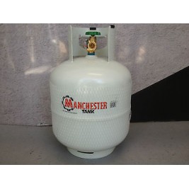 BBQ Bottle 9KG LPG Manchester Powder Coated White  With Contents Gauge 