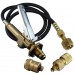 LPG Filler Gun & Hose CGA 555 to POL/BBQ ,  with Primus and Companion Adapters